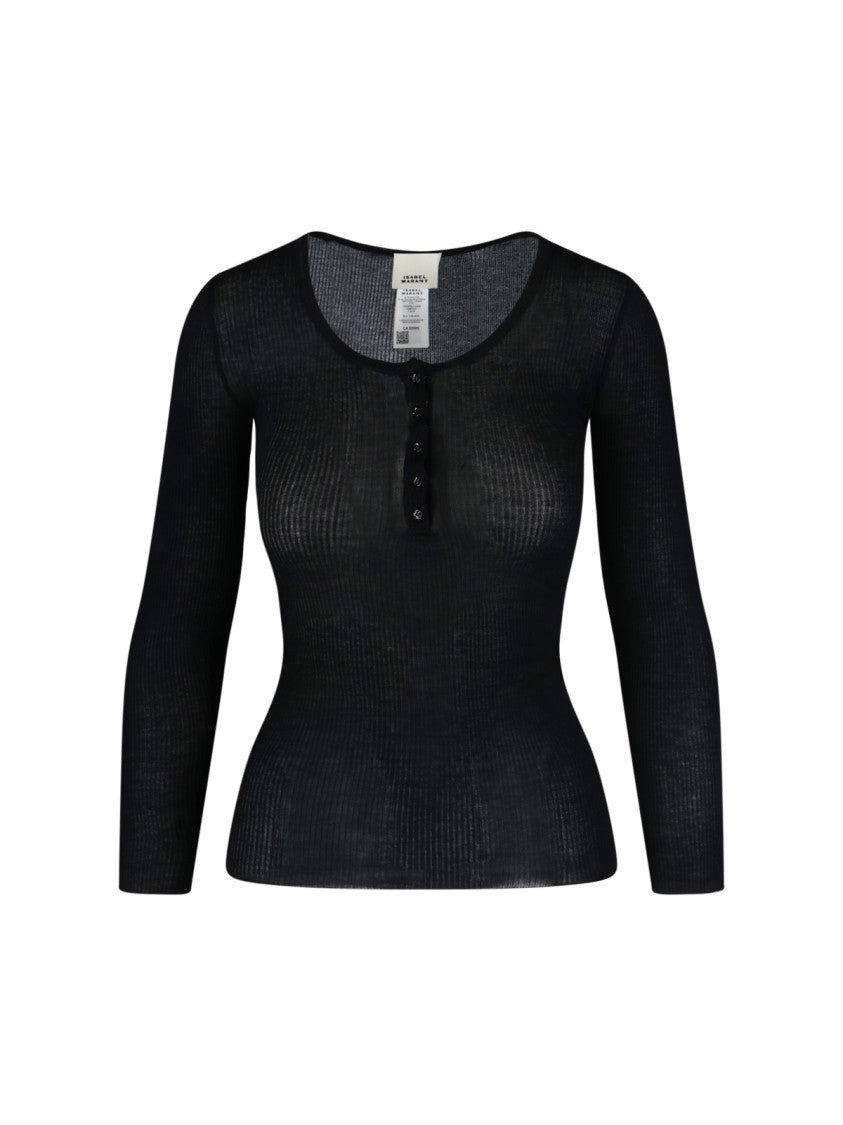 Isabel Marant Lamyli Ribbed Top – Black