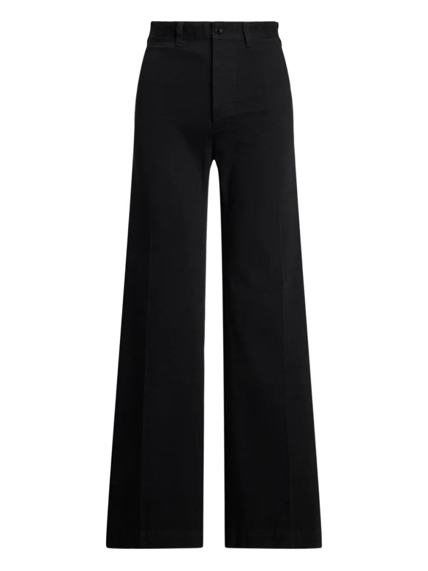 Polo Ralph Lauren Full-Length Wide-Leg Trousers With Flat Front Design