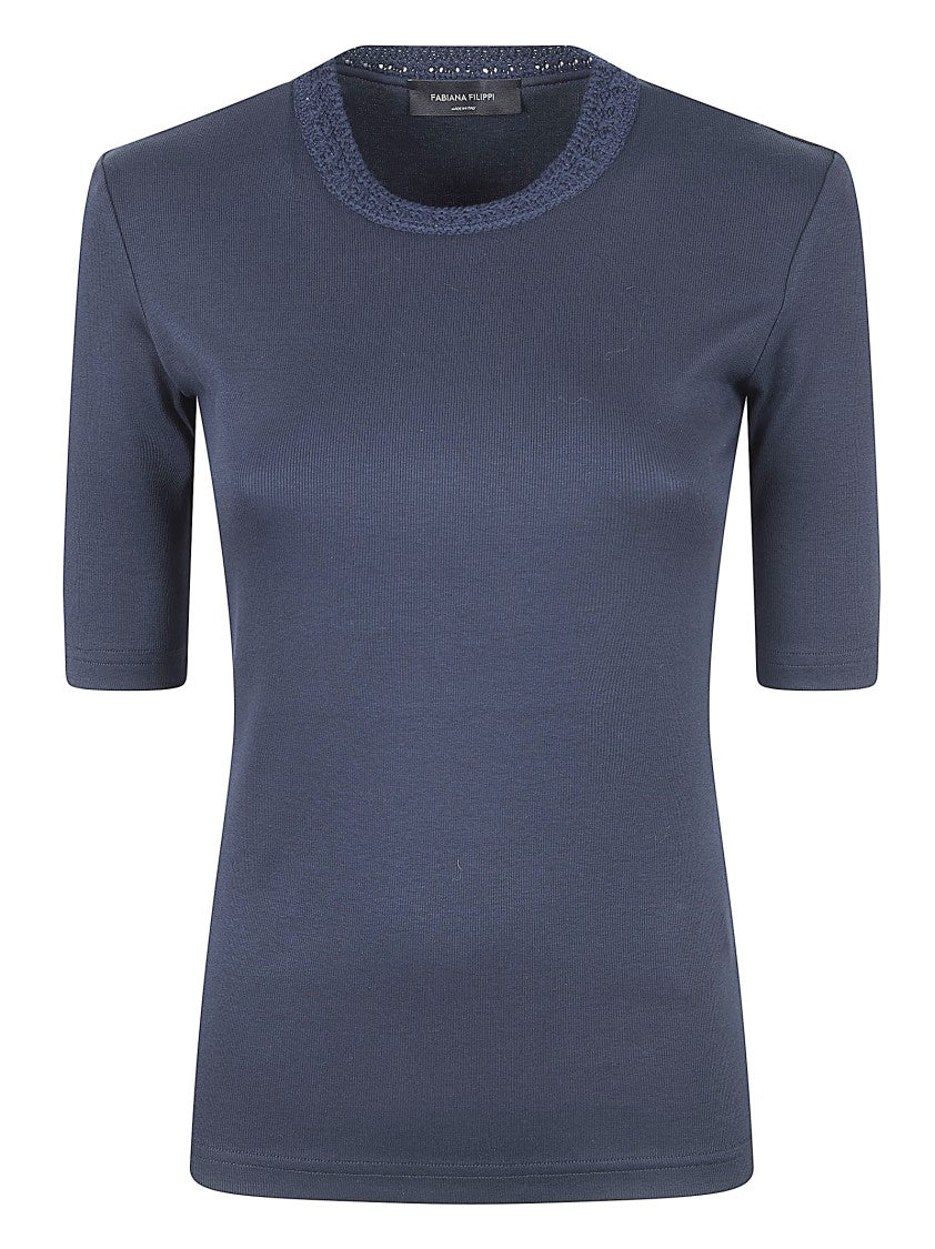 Fabiana Filippi Ribbed Cotton Jersey T-Shirt