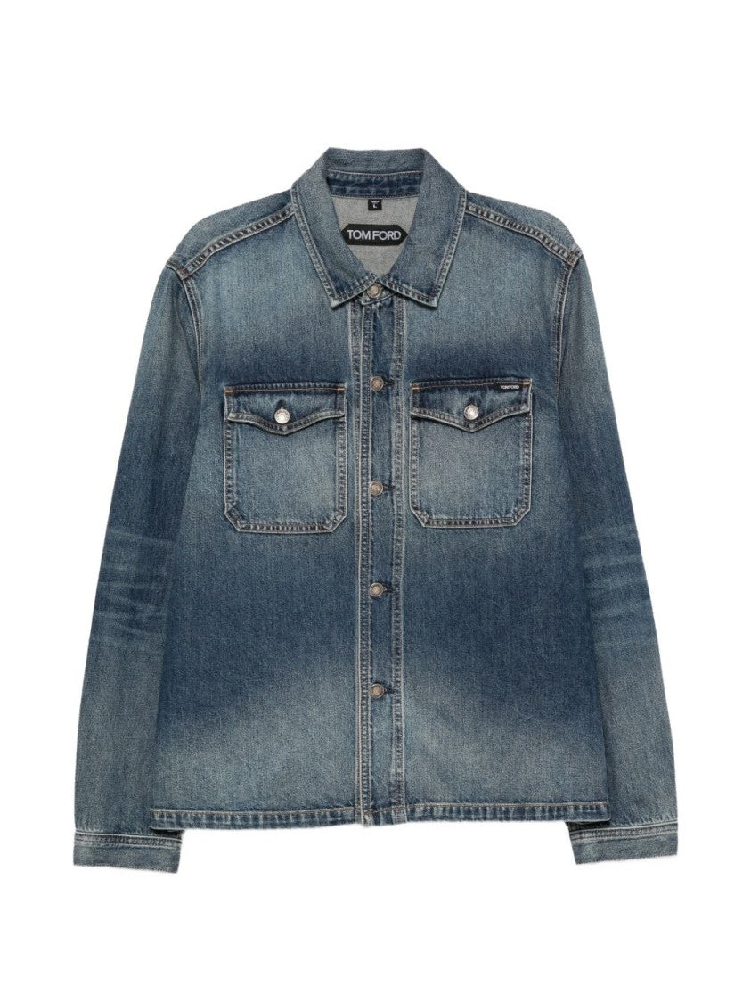 Tom Ford Flap-Pocket Denim Shirt
