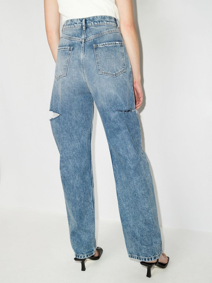 Maison Margiela Black Wide-Leg Denim Cut-Out Jeans