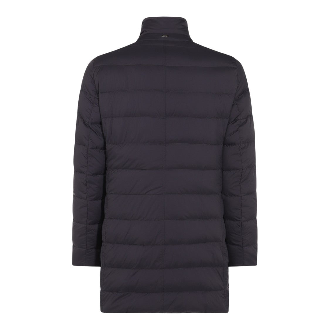 Herno Quilted Black Coat With High Collar