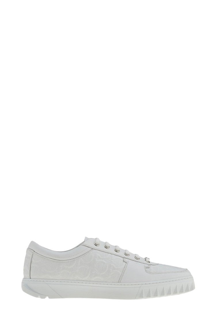 Salvatore Ferragamo Shark-Tooth Detailed Leather Sneakers