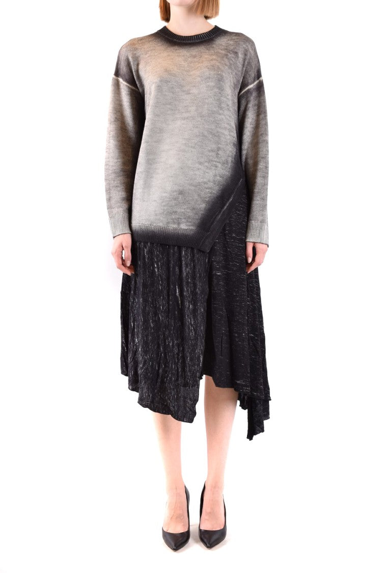 Diesel Dress With Knit Top And Flowing Skirt Detail