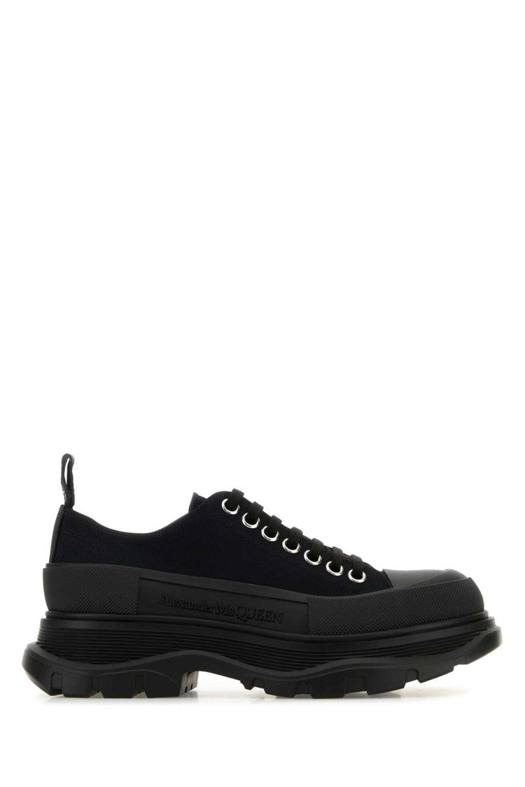 Alexander Mcqueen Black Canvas Tread Slick Sneakers