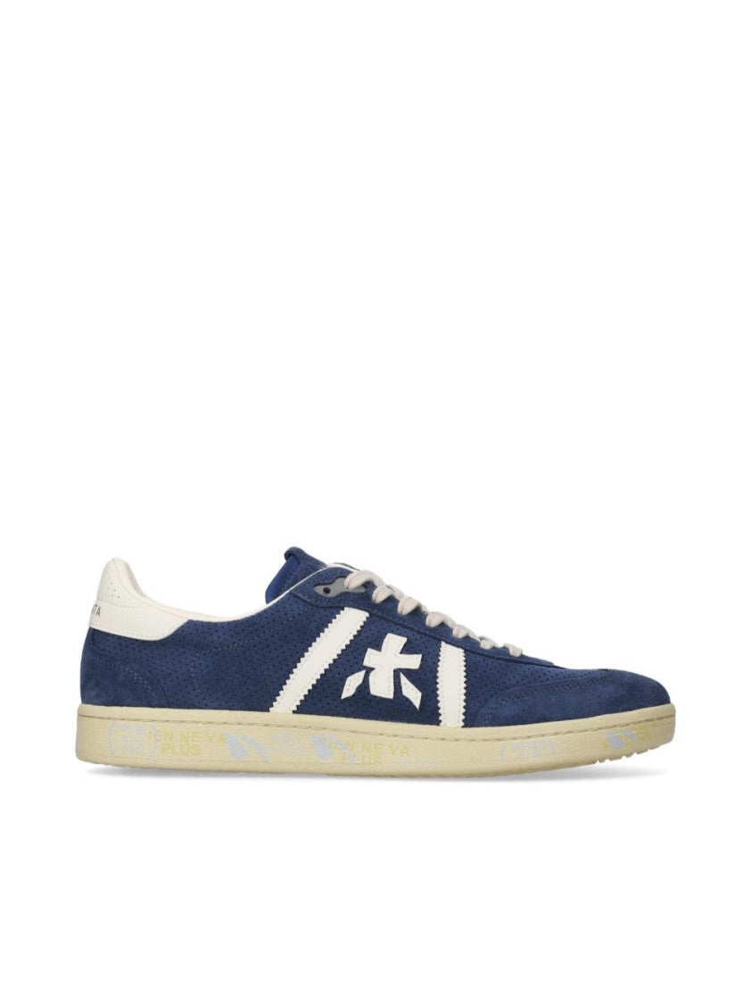 Premiata White Suede Lace-Up Sneakers