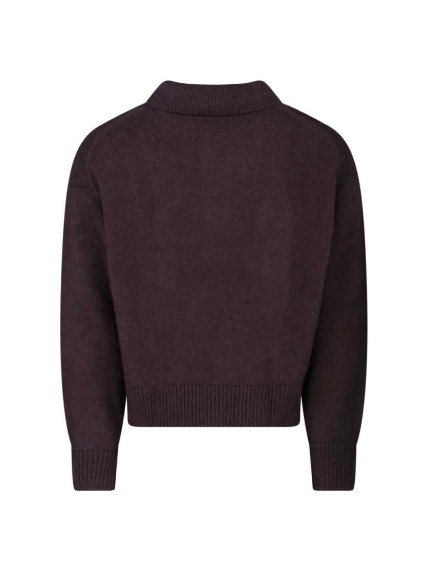 Studio Nicholson Classic Knit Sweater In Rich Brown Hue