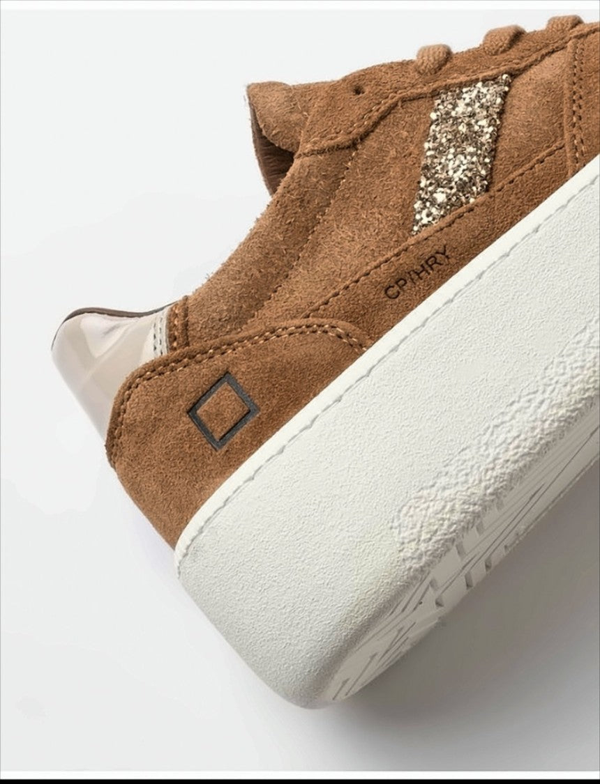 D.A.T.E Platform Sneakers With Furry Suede Tongue