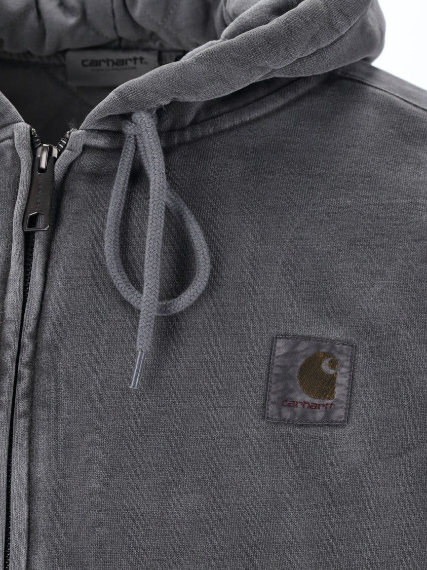 Carhartt Wip Black Vista Padded Hooded Cotton Denim Jacket