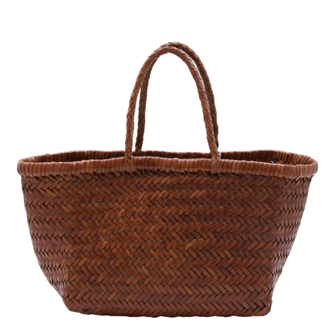 Dragon Diffusion Structured Brown Handbag With Smooth Finish