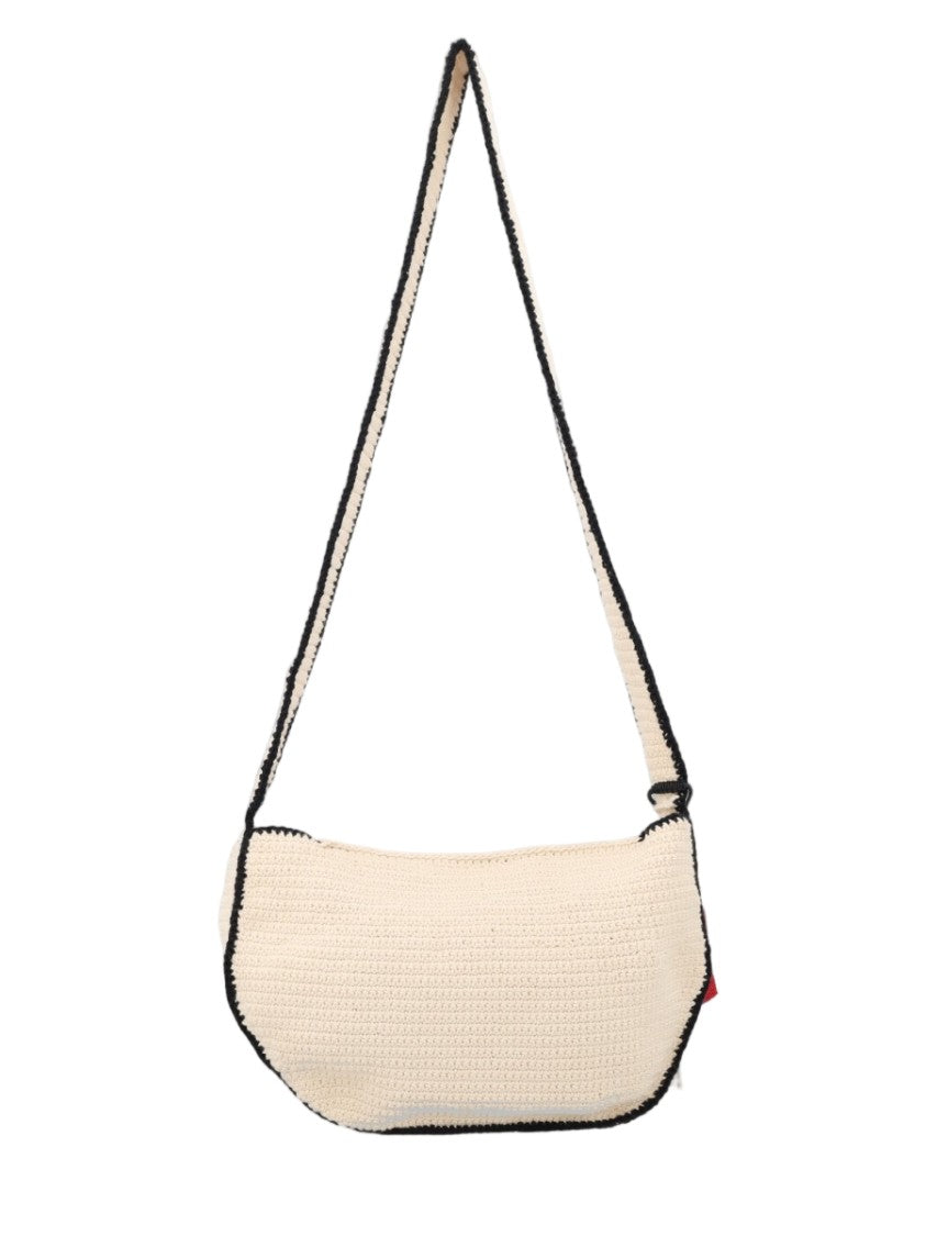 Vivienne Westwood Beige Woven Textured Fabric Shoulder Bag