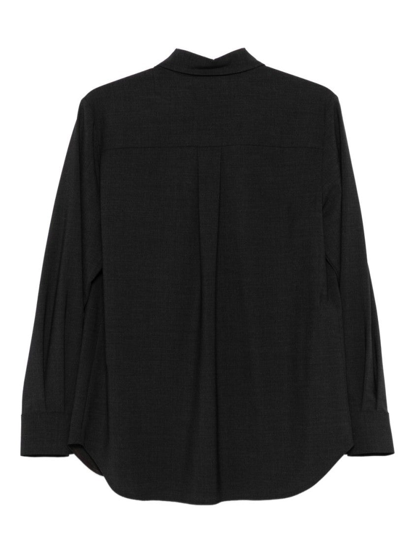 Parosh Dark Brown Stretch Wool Shirt