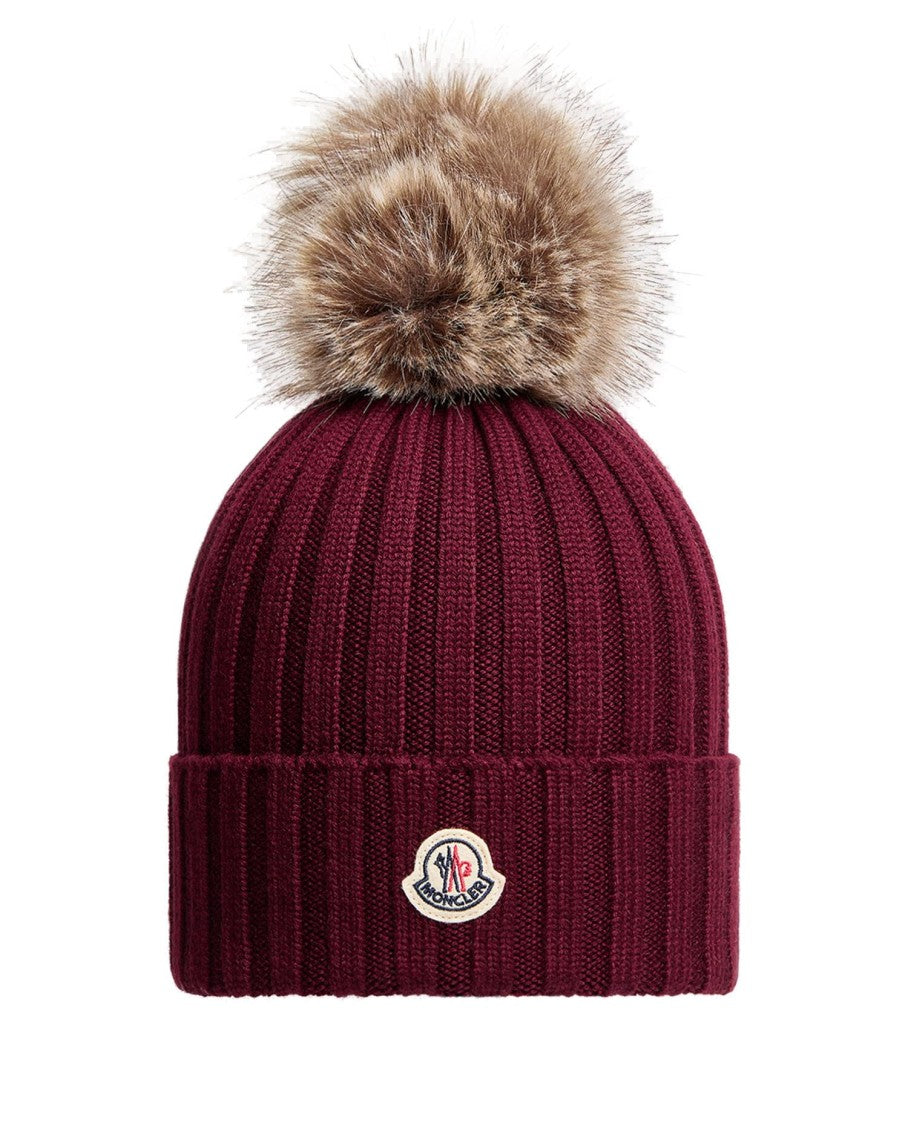 Moncler Ribbed Hat With Pom Pom