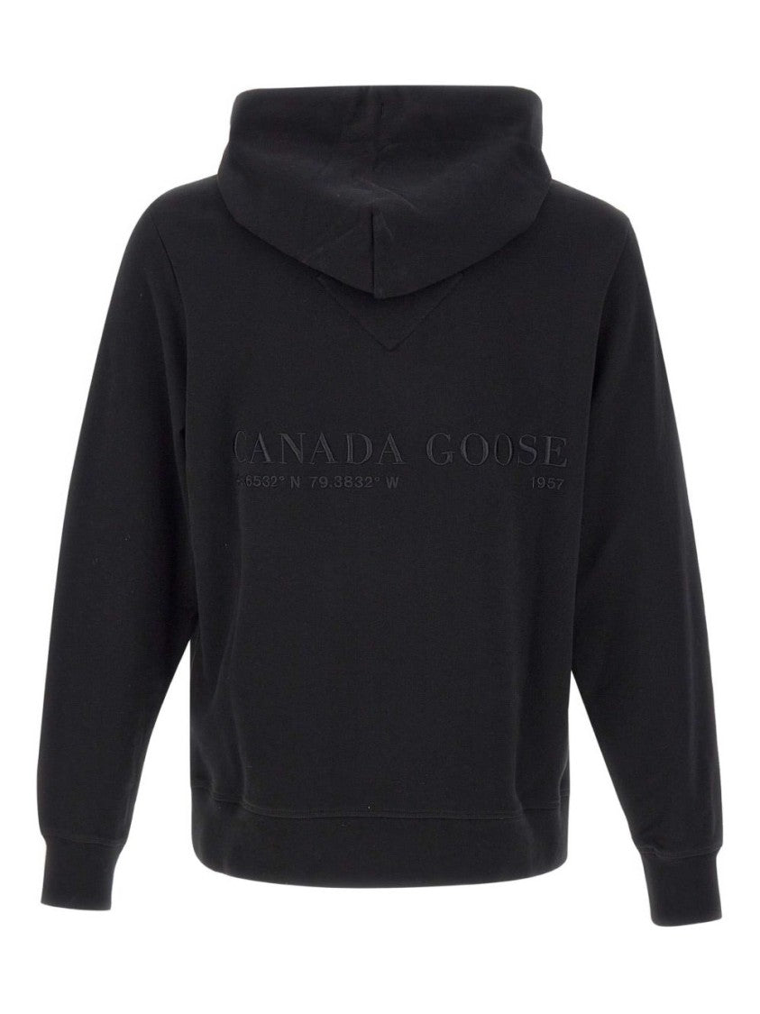 Canada Goose Cropped Black Hoodie With Front Pocket