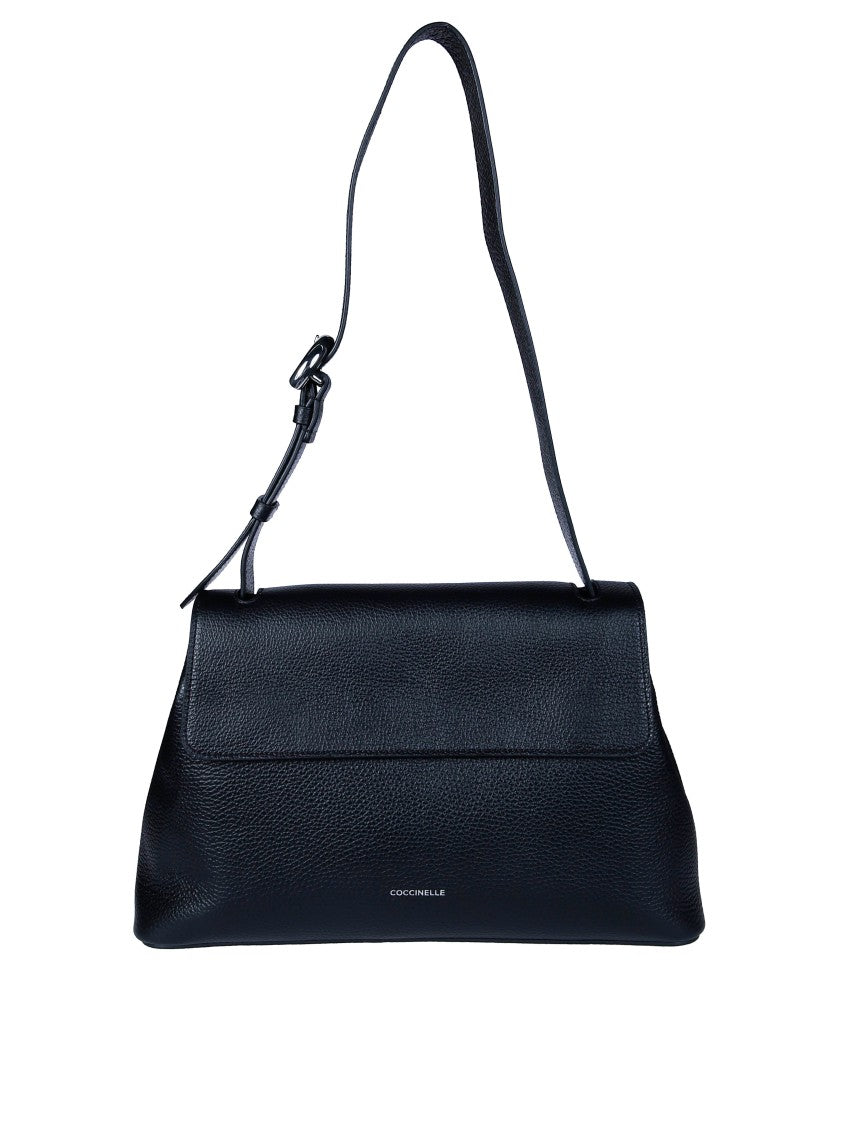 Coccinelle Black Fern Rectangular Flap Shoulder Bag