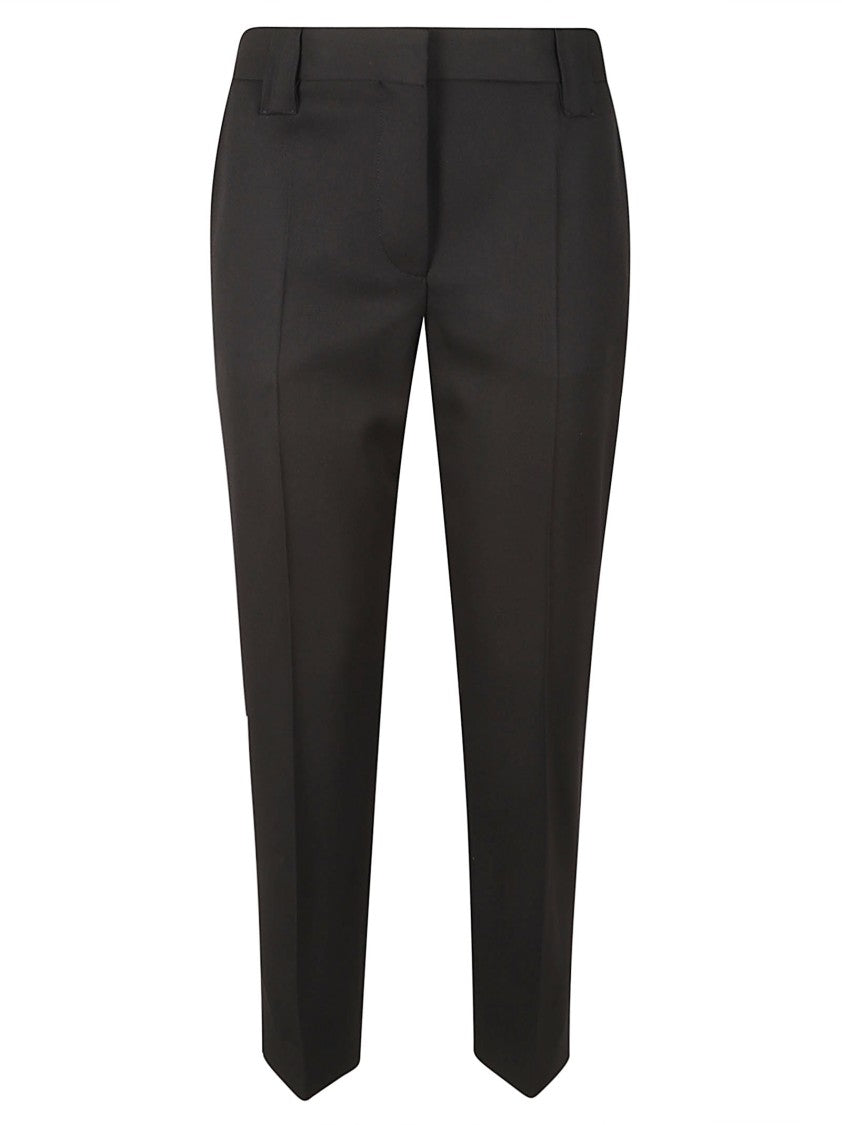 Versace Straight-Leg Tailored Trousers With Gold Emblem Detail