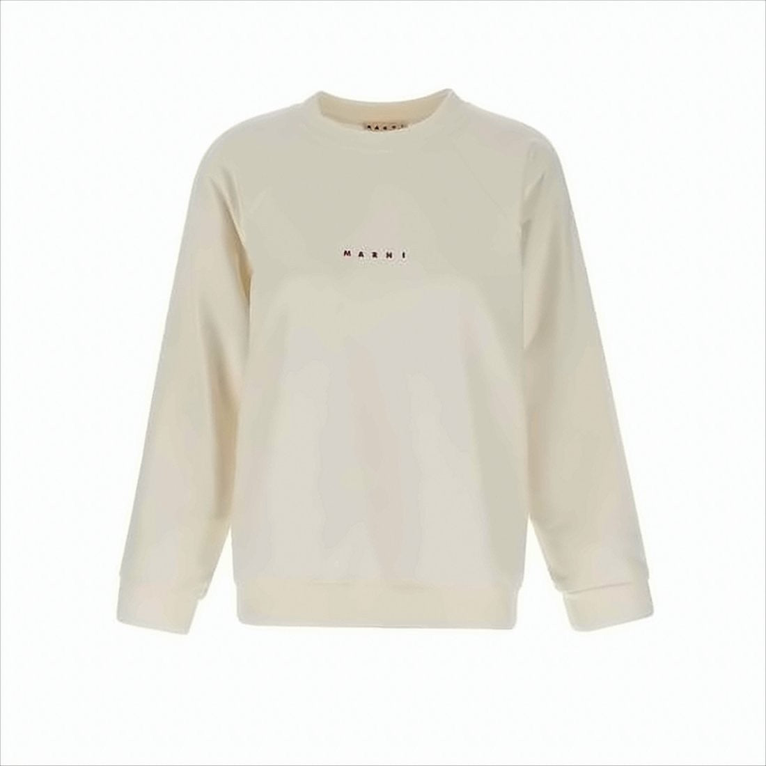 Marni Long-Sleeve Cotton Crewneck Sweatshirt With Embroidered Detail