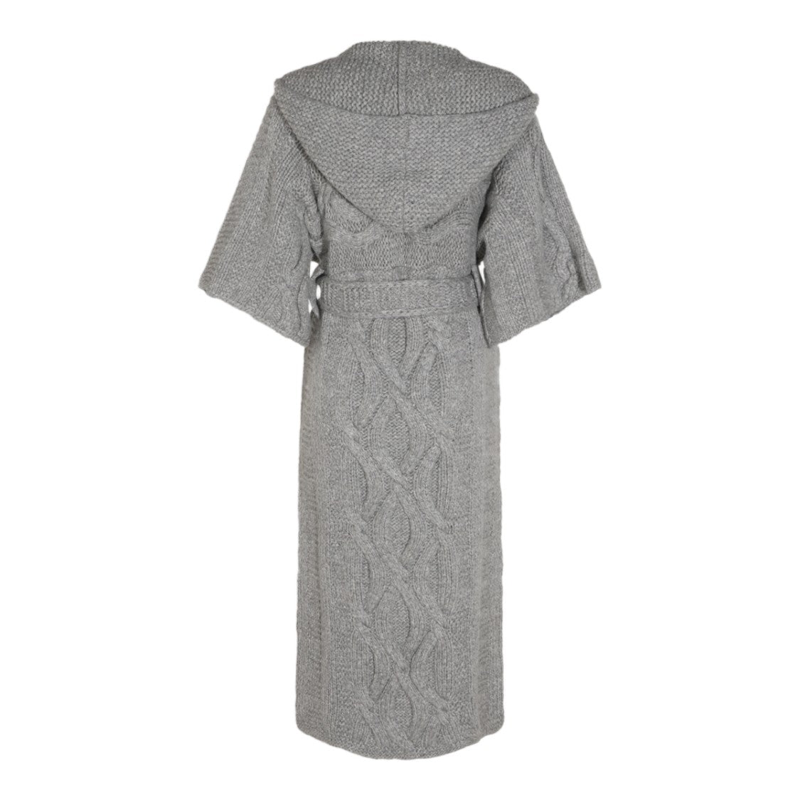 Malo Cable Knit Shawl Collar Long Sweater