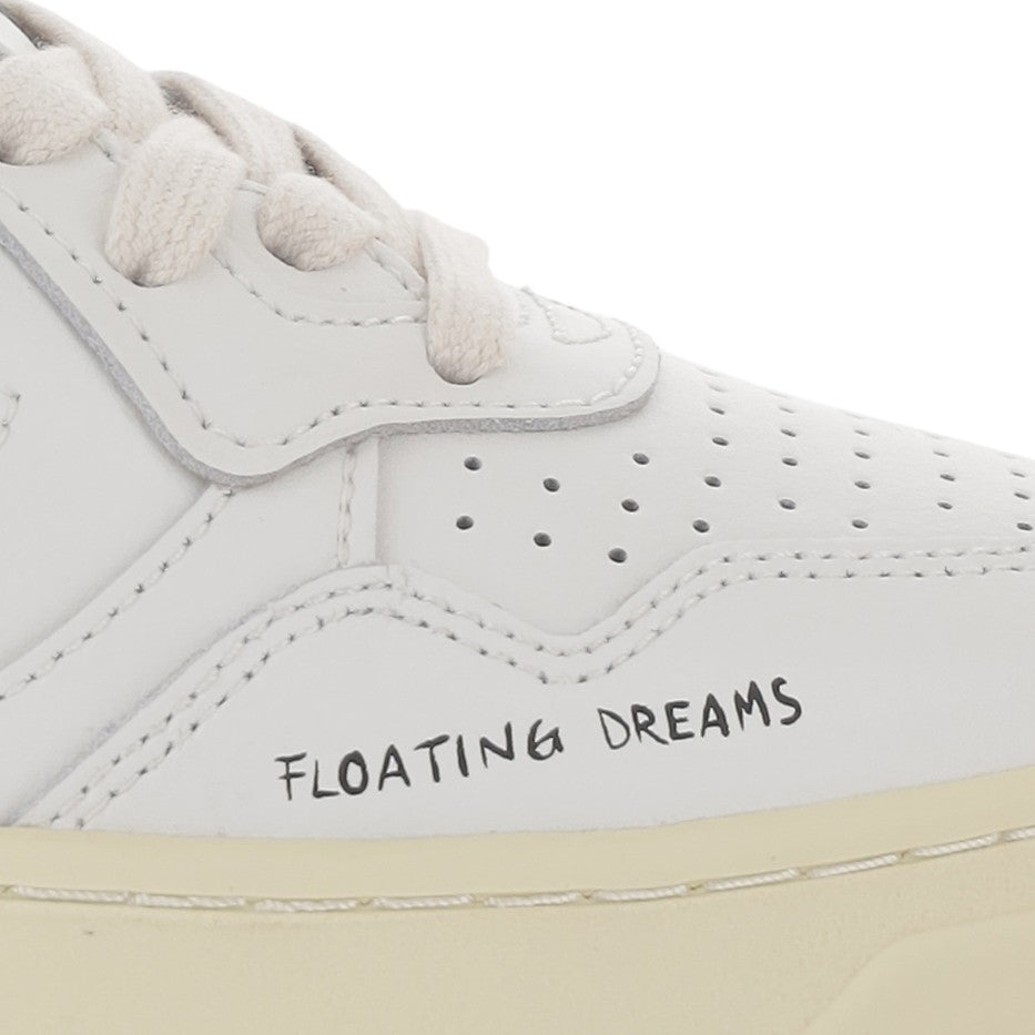 Autry Low-Top Leather Sneakers With Perforated Round Toe