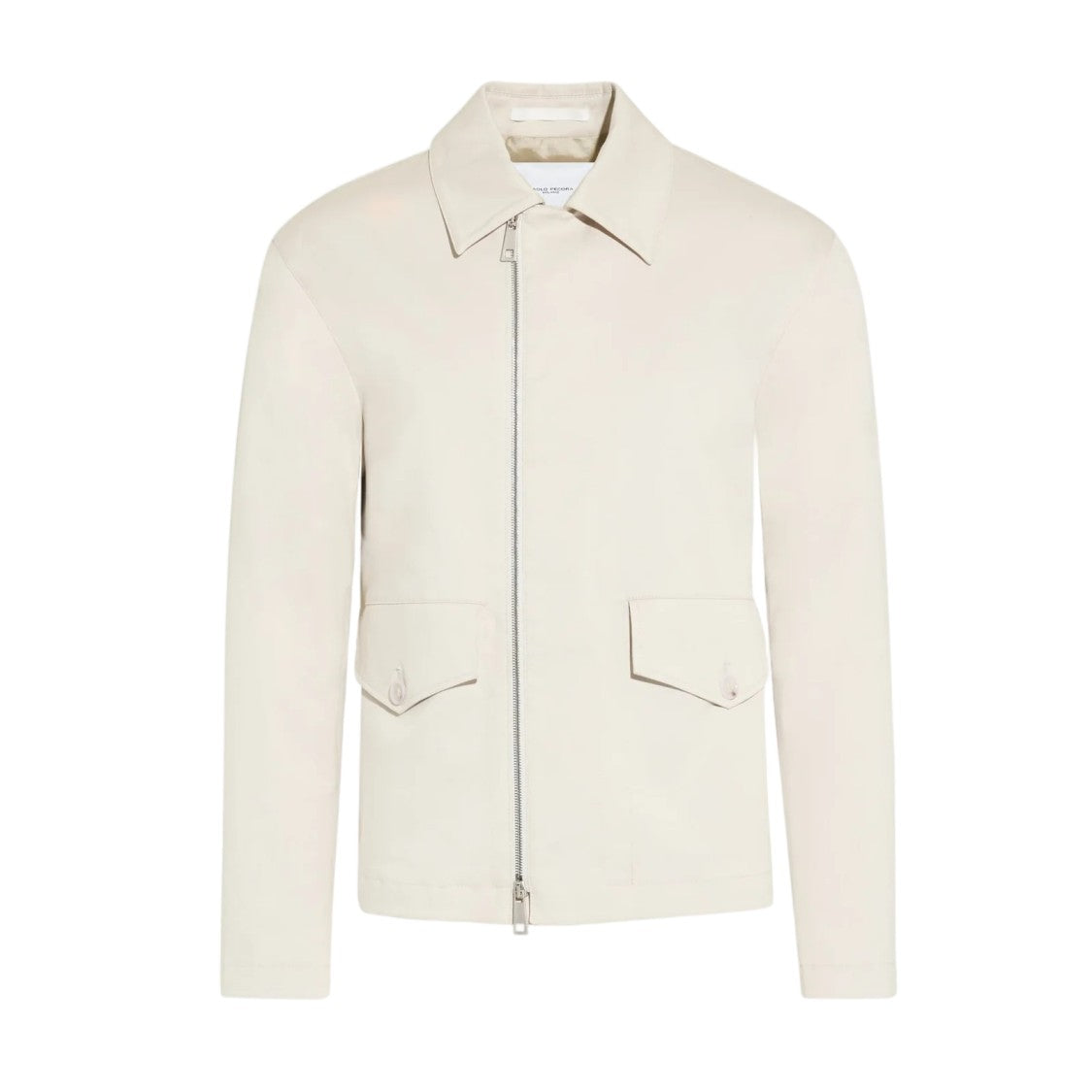 Paolo Pecora Cotton-Lyocell Off-Center Zipper Functional Casual Jacket