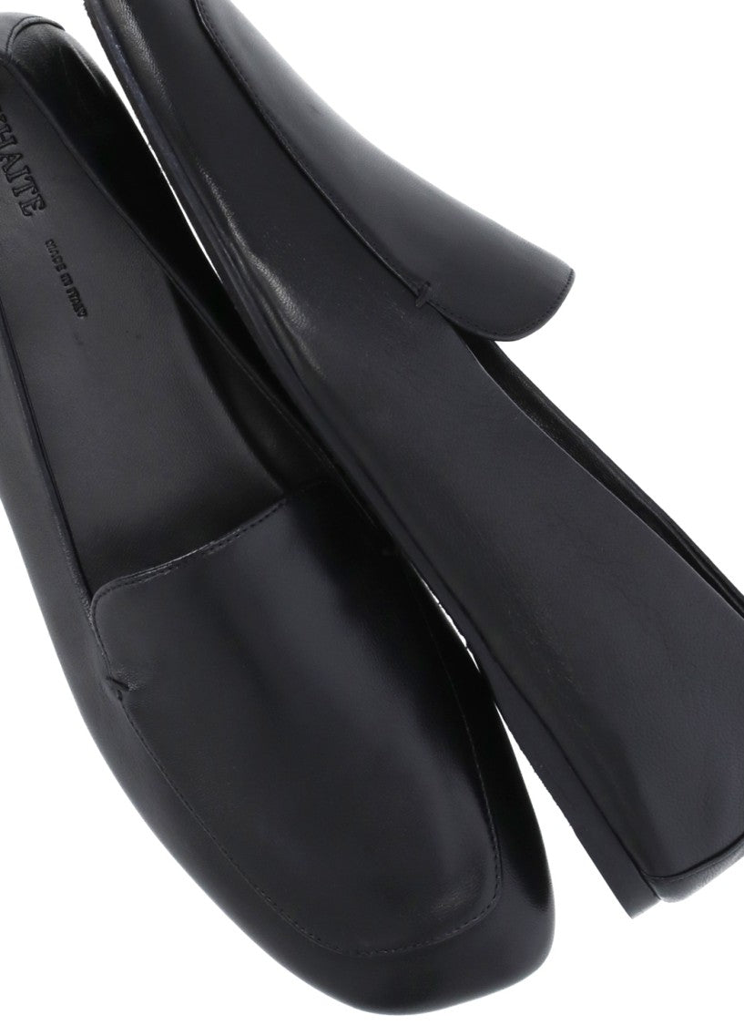 Khaite Black Leather Loafers