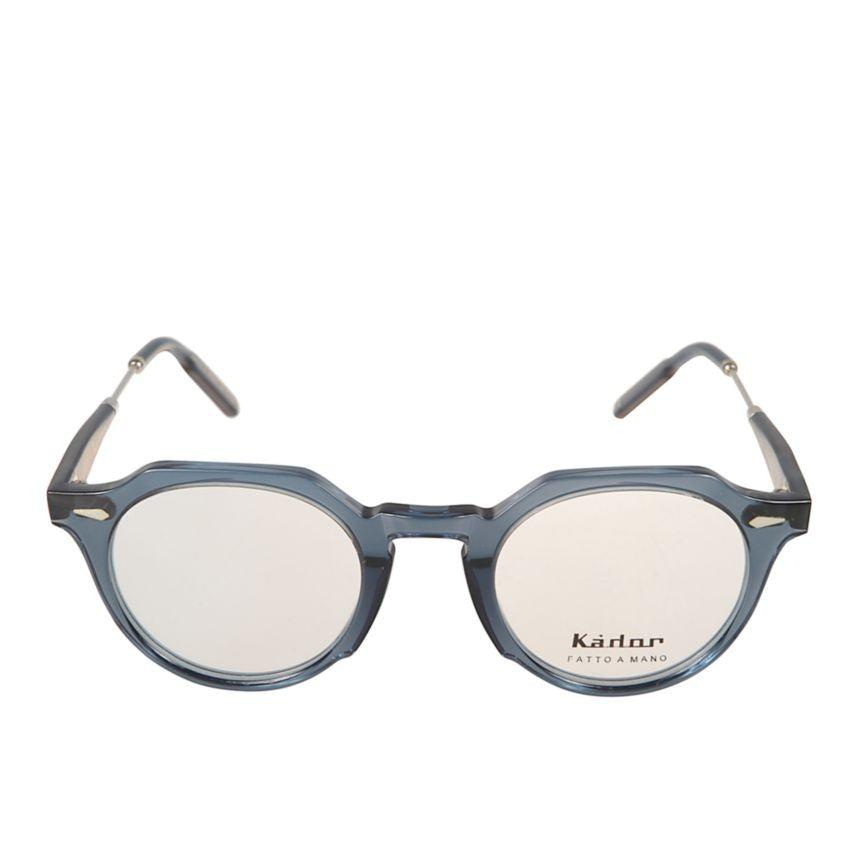 Kador Roket Translucent Smoky Blue Round Sunglasses With Angular Edges