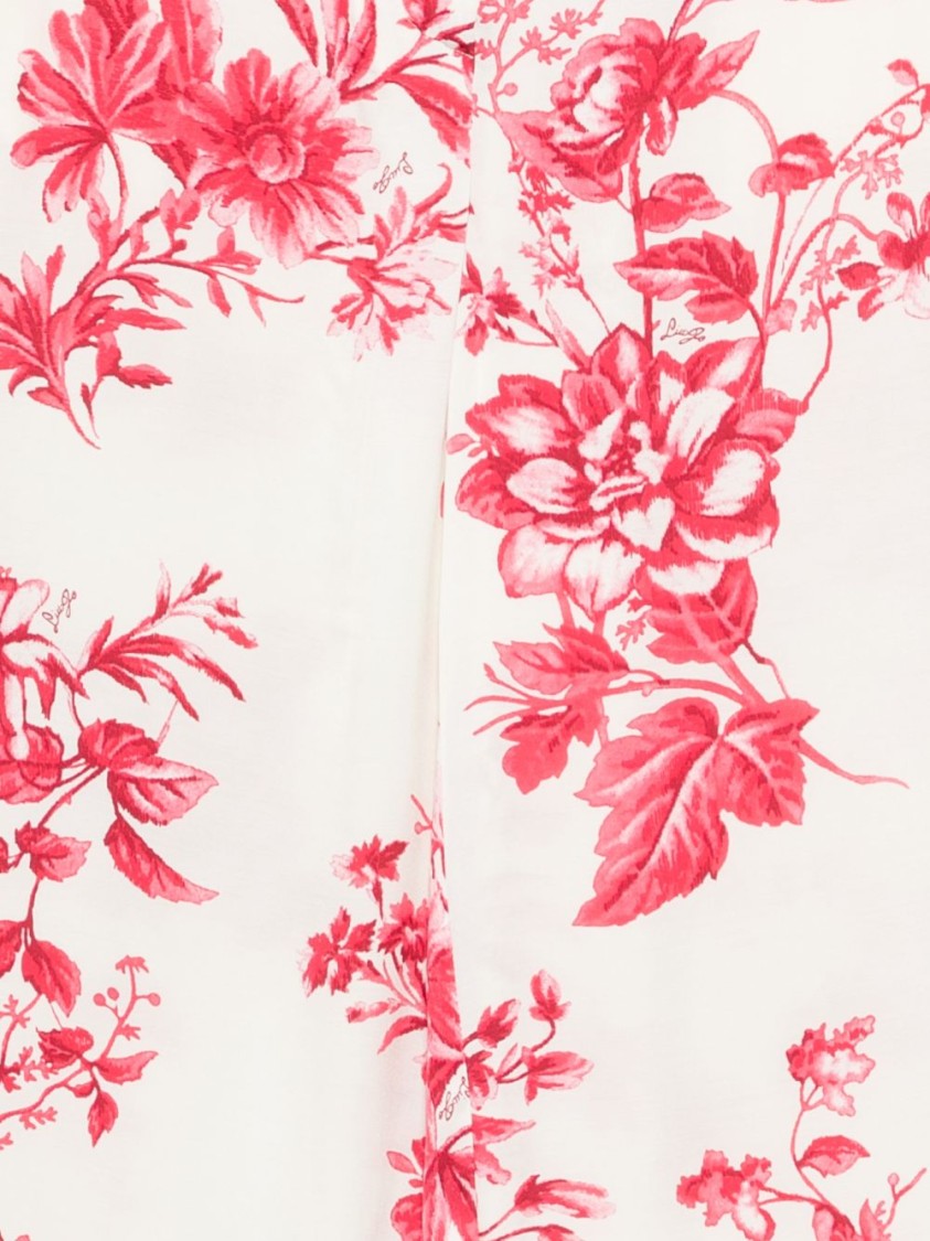 Liu Jo White Red Floral Cropped Pants