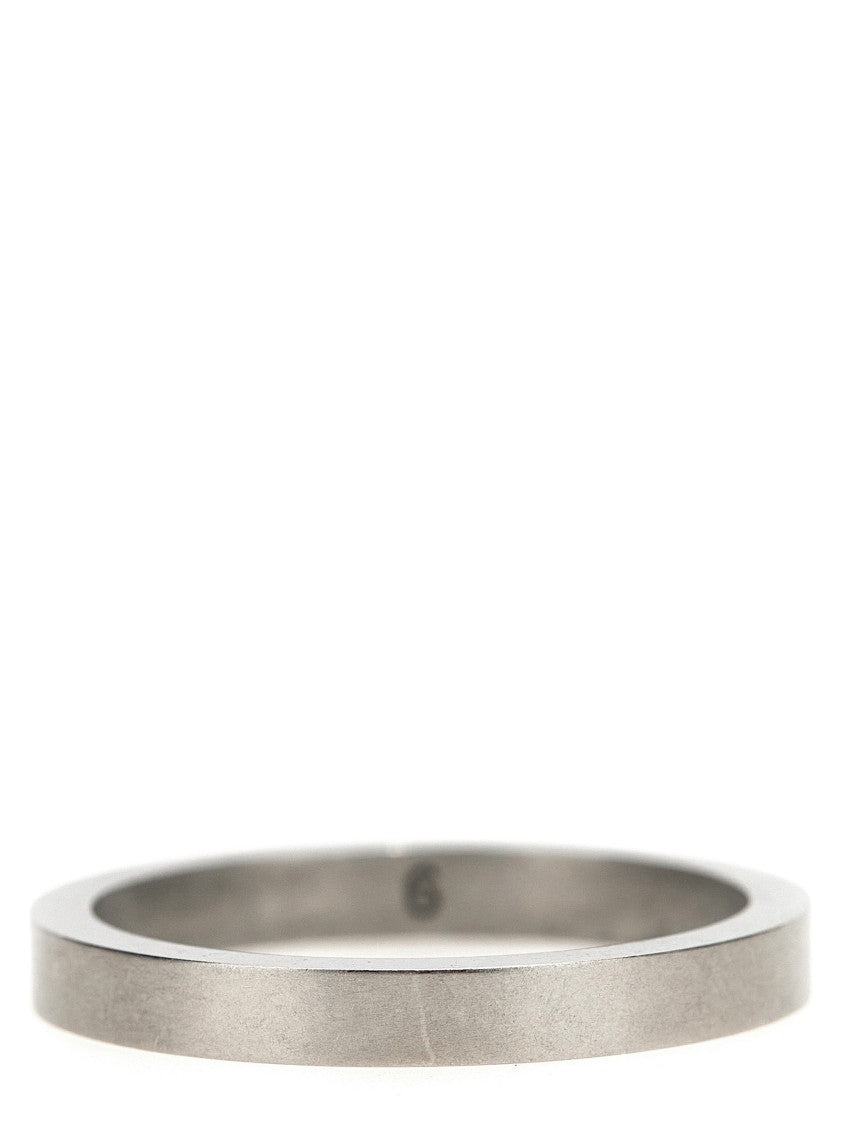 Maison Margiela Silver Logo Ring With Polished Surface