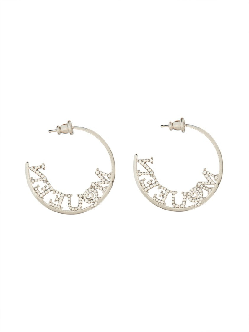 Alexander Mcqueen Hoop Earrings With Script Logo