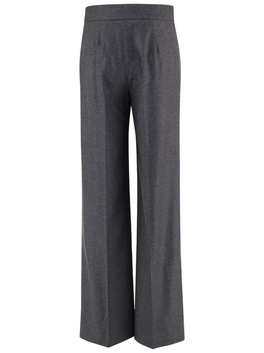 Sa Su Phi Grey Tailored Wide-Leg Wool-Cashmere Formal Pants