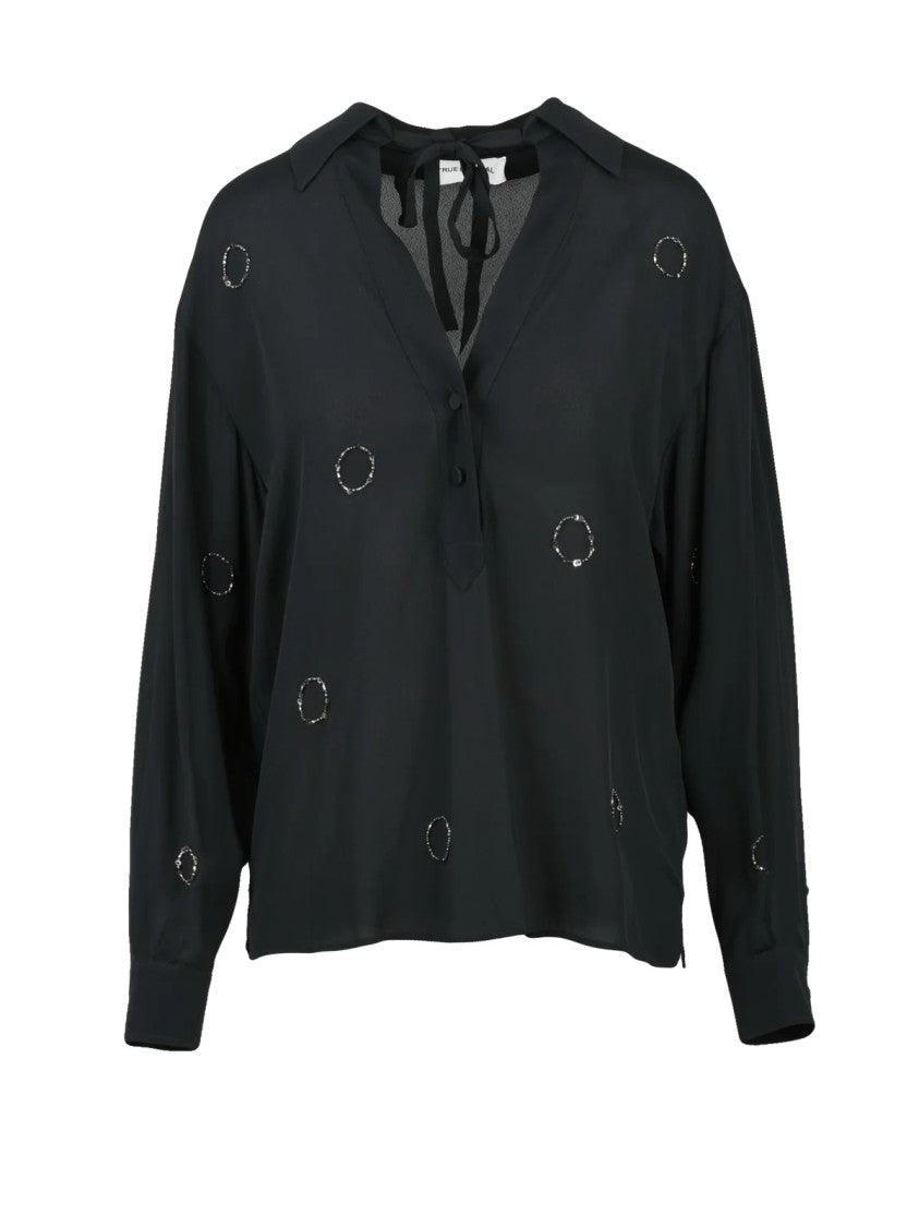 True Royal Black Viscose Women's Shirt