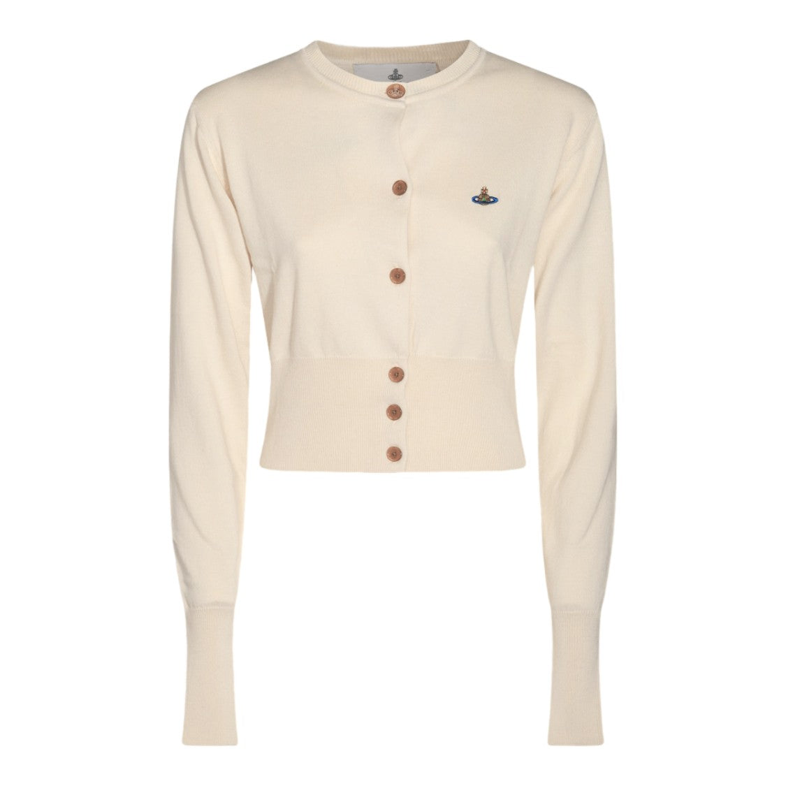 Vivienne Westwood Cropped Cardigan Sweater With Ribbed Hem And Button-Down Front