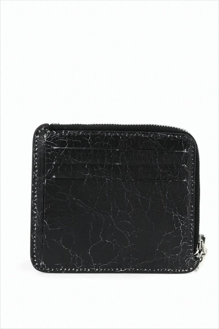 Acne Studios Compact Textured Cowhide Leather Wallet With Zip-Around Closure