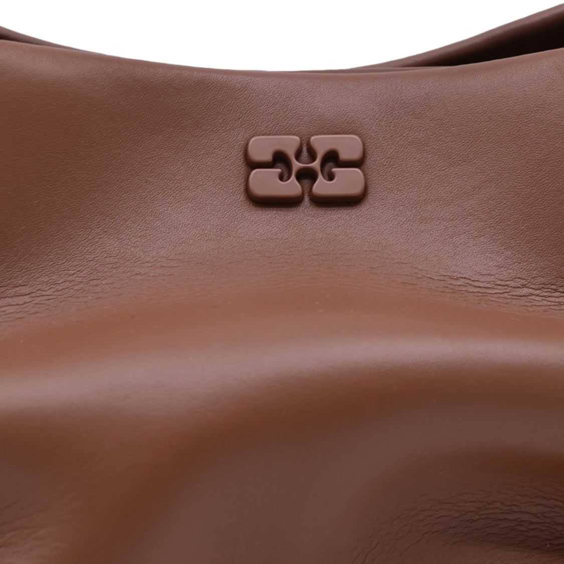 Ganni Structured Handbag With Twisted Handle And Gold-Tone Accents