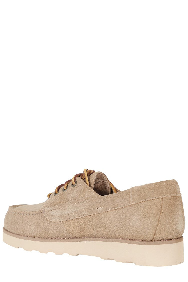 Sebago Beige Camel Askookfield Hand-Stitched Suede Moccasin Loafers