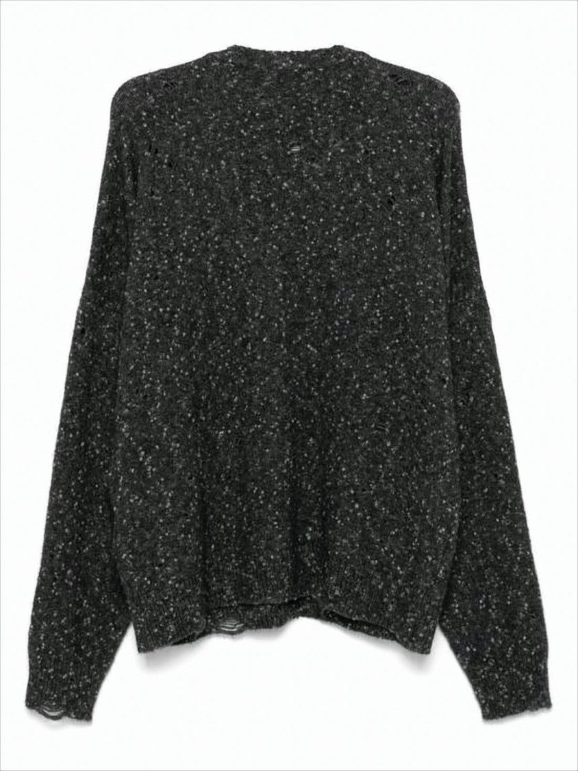 032C Knitted Cardigan With Deep V-Neck
