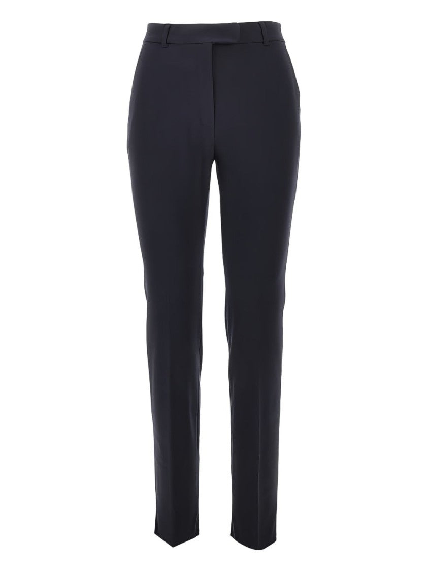 Max Mara Navy Blue Slim Fit Pants With High Waist