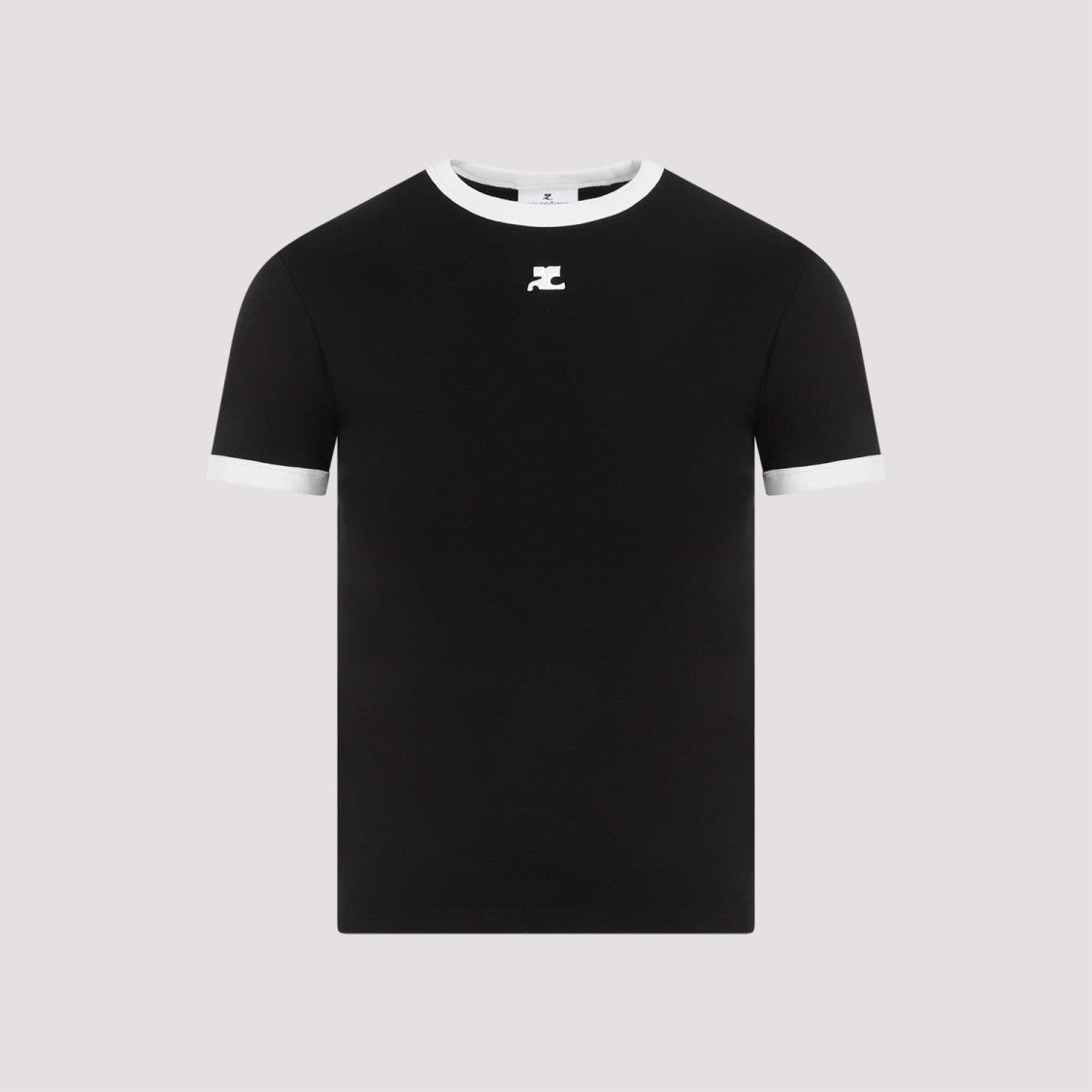 Courrèges Black Bumpy Contrast T-Shirt Reedition