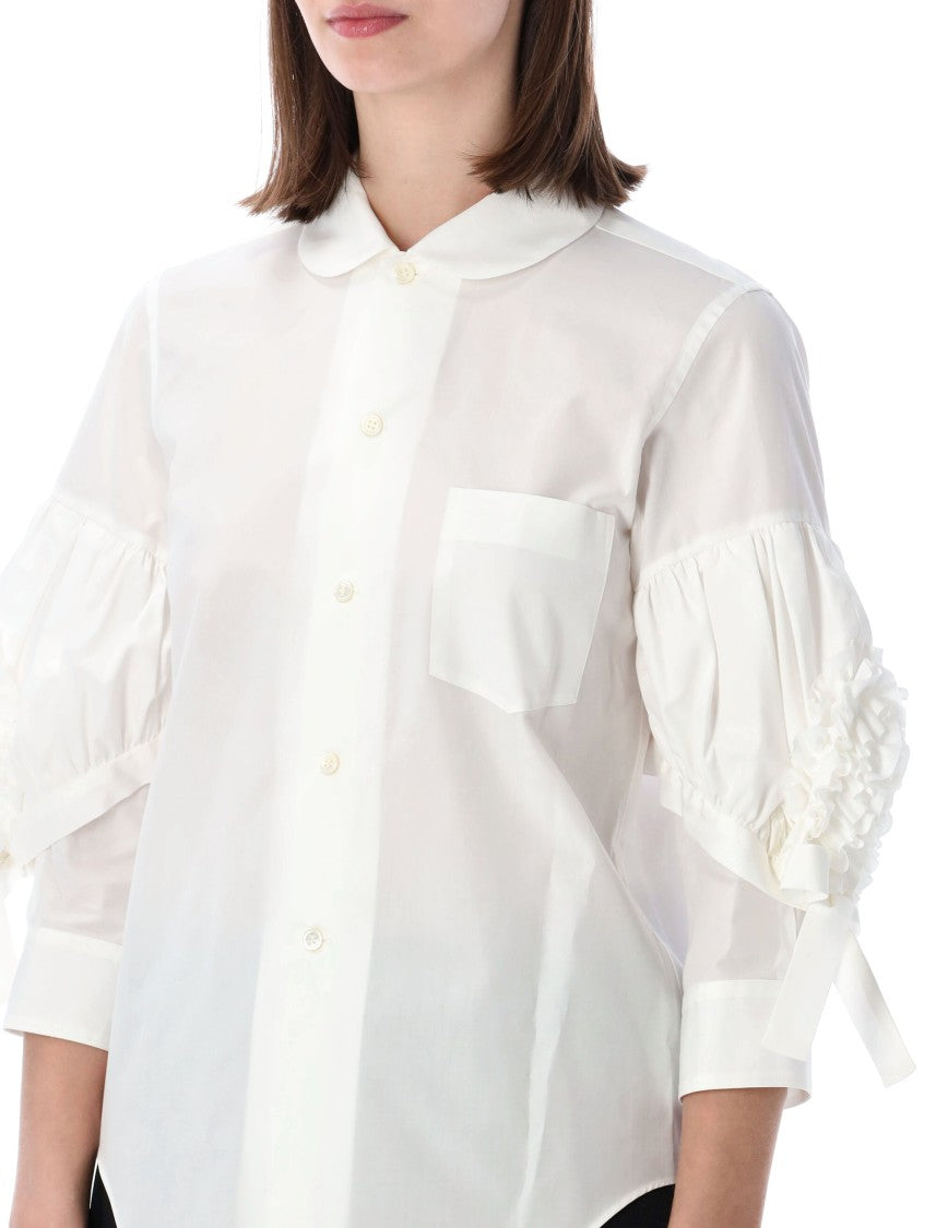 Comme Des Garçons Cotton Poplin Ruffle Sleeve Shirt