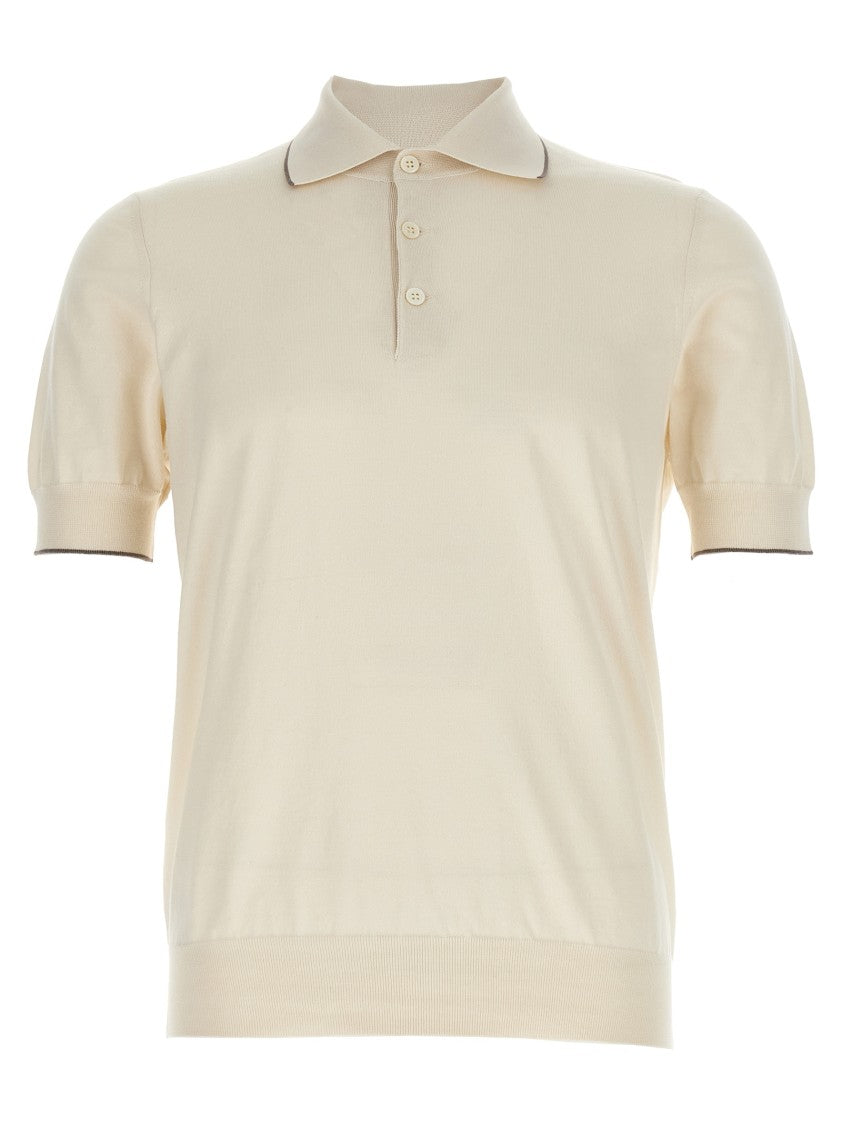 Brunello Cucinelli Contrast-Detail Cotton Polo Shirt With Classic Collar