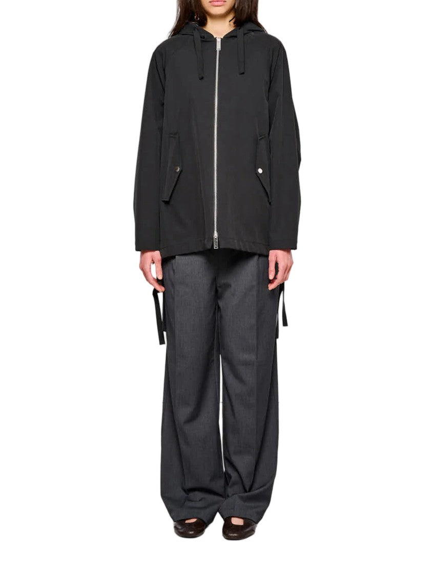 Oof Wear Black Cape Two Layers Hooded Cape Jacket