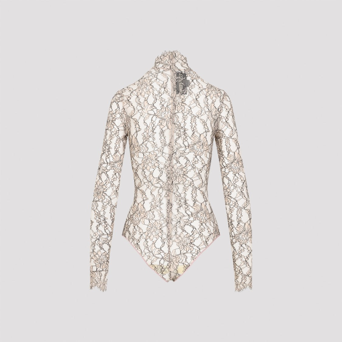 Valentino Rebrodé Lace Pink And Black Polyamide Body