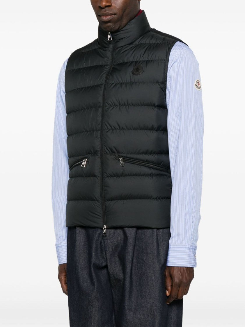 Moncler Quilted Sleeveless Zip Pocket High Collar Jacket