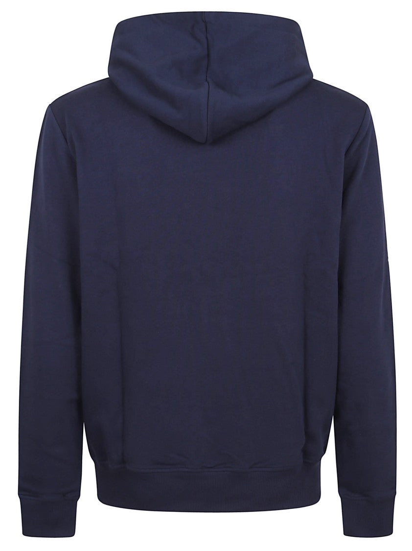 Balmain Navy Blue Hoodie With Contrasting Paris Print