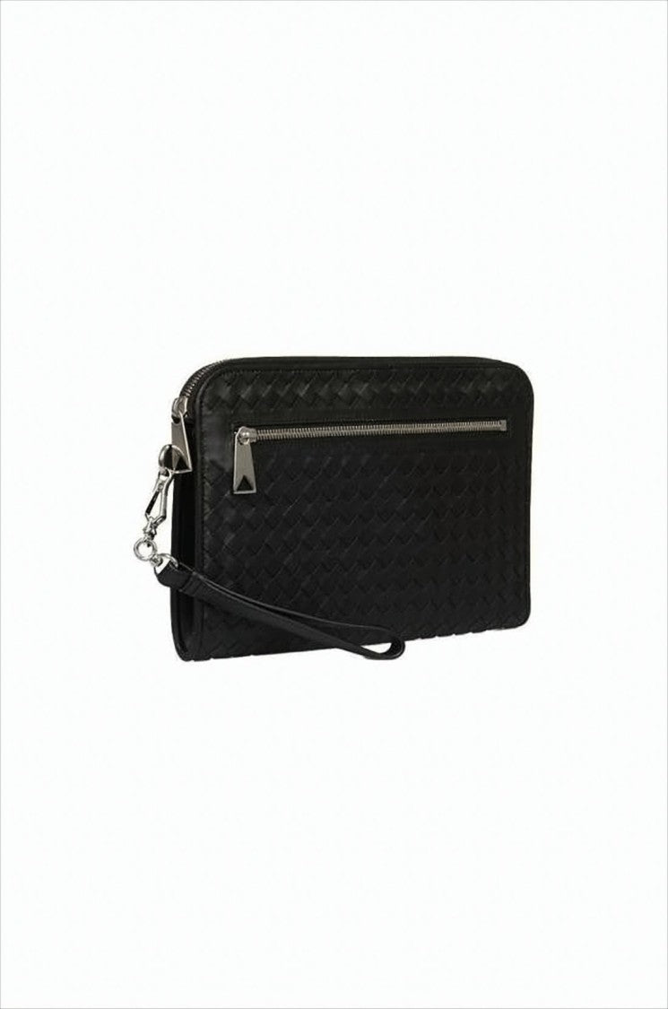 Bottega Veneta Rectangular Clutch With Signature Woven Leather Pattern