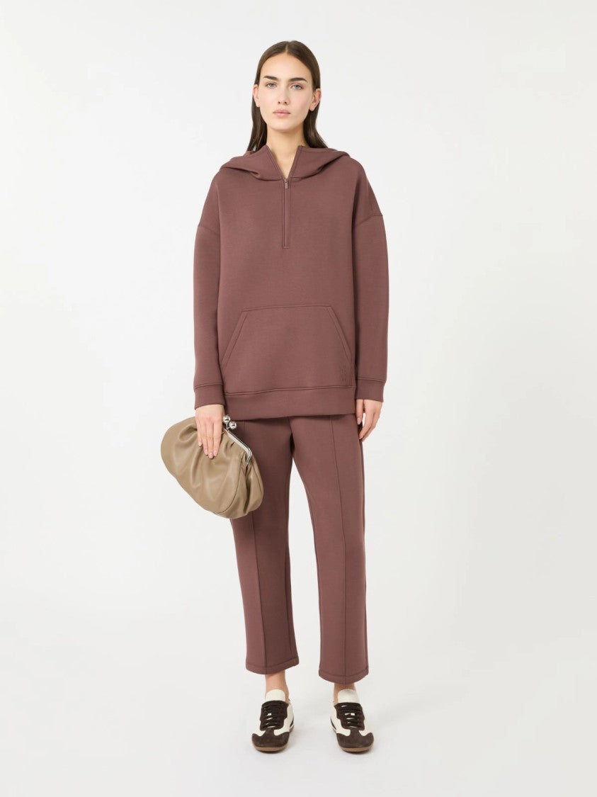 Max Mara Half-Zip Relaxed-Fit Hoodie With Subtle Logo Embroidery