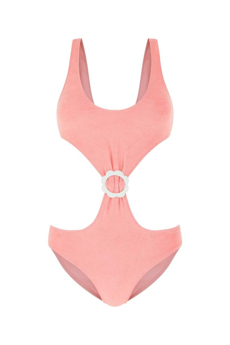 Lisa Marie Fernandez Pink Stretch Terry Scallop Trikini
