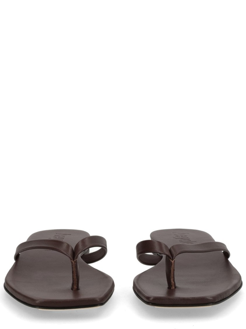 Aeydē Neutrals Renee Square Toe Nappa Leather Sandals