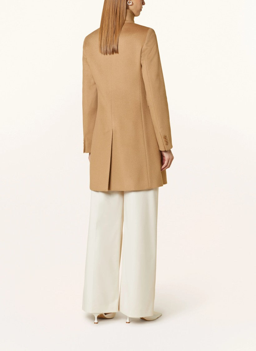Max Mara Classic Tailored Virgin Wool Camel Coat