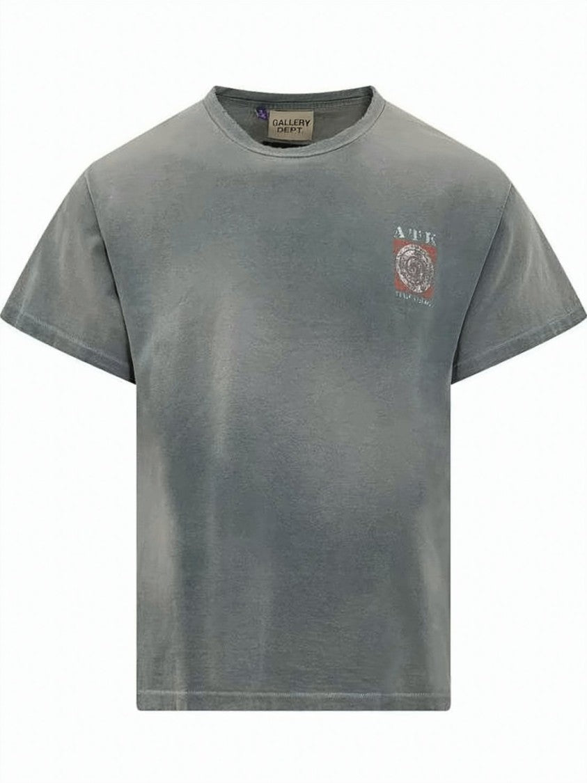Gallery Dept. Washed Grey Short-Sleeve T-Shirt With Vintage Graphic Prints
